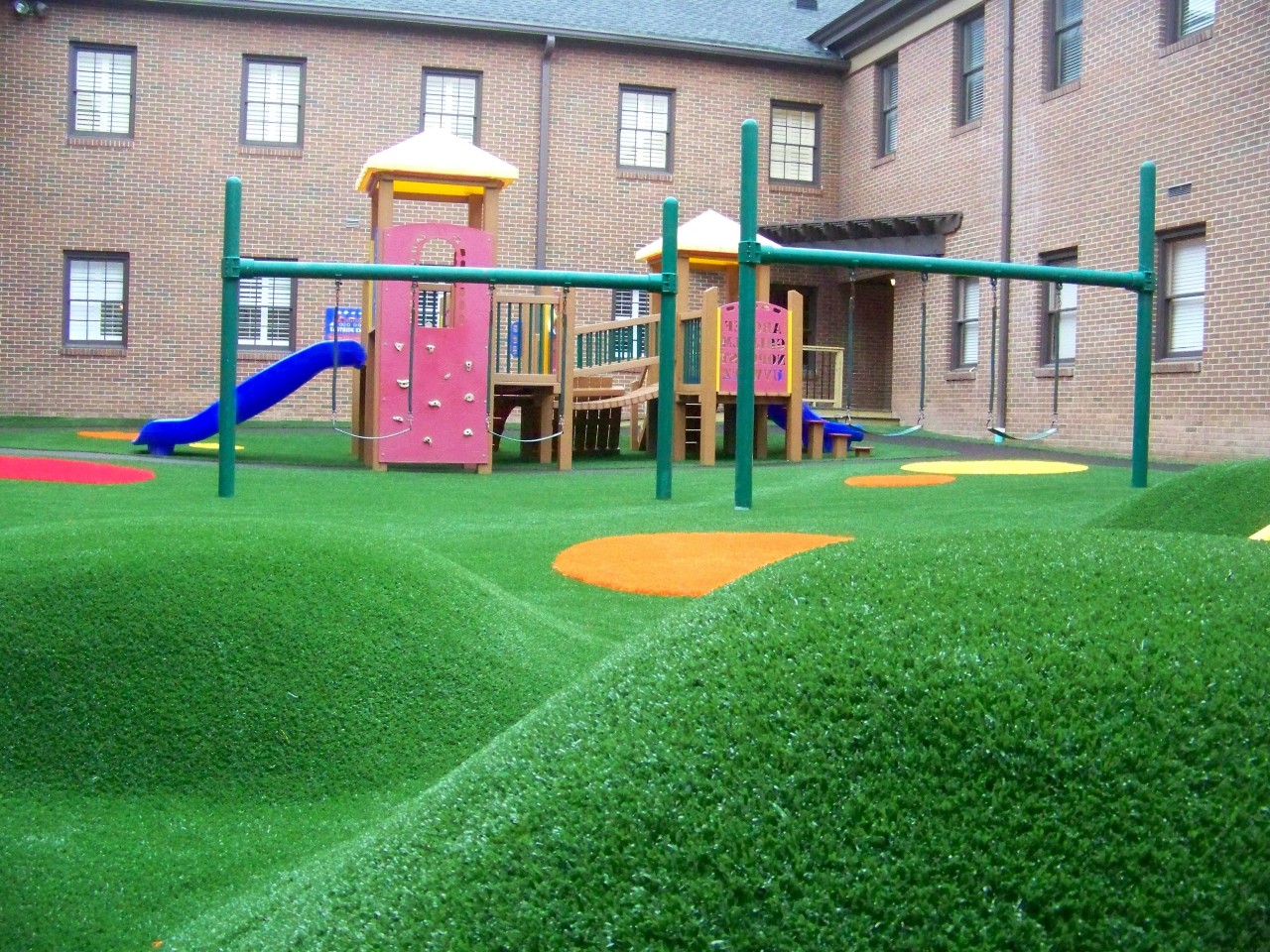 Hilly artificial turf playground by Southwest Greens Flagstaff